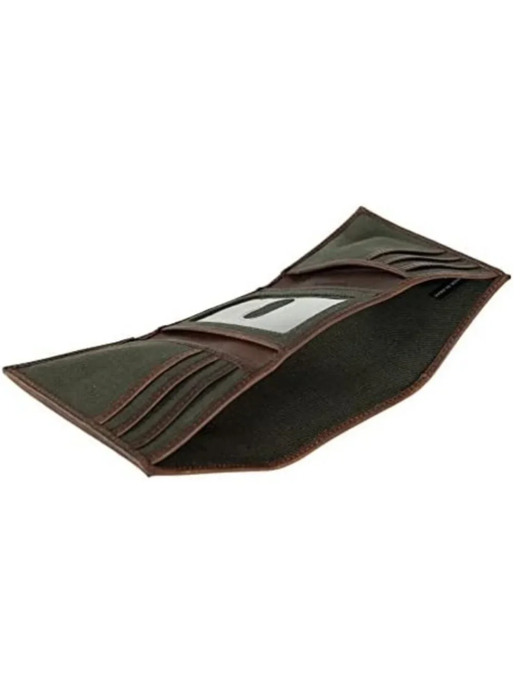 Stylish Olive Canvas & Leather Trifold Wallet - Compact, Durable, Versatile